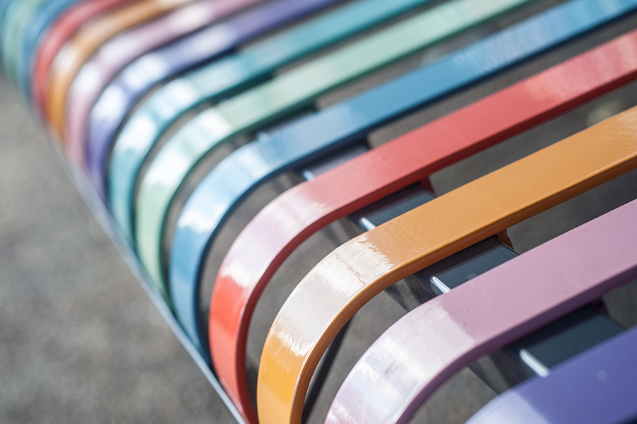 Bench_02 colourful metal bench