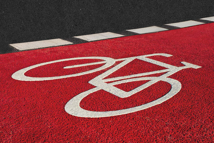 Red cycle path