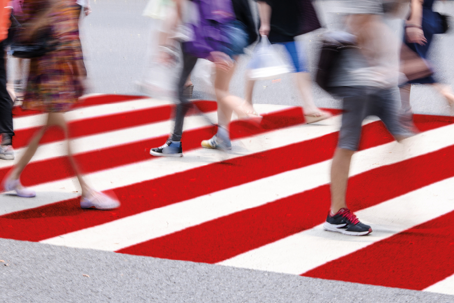 Red pedestrian crossing