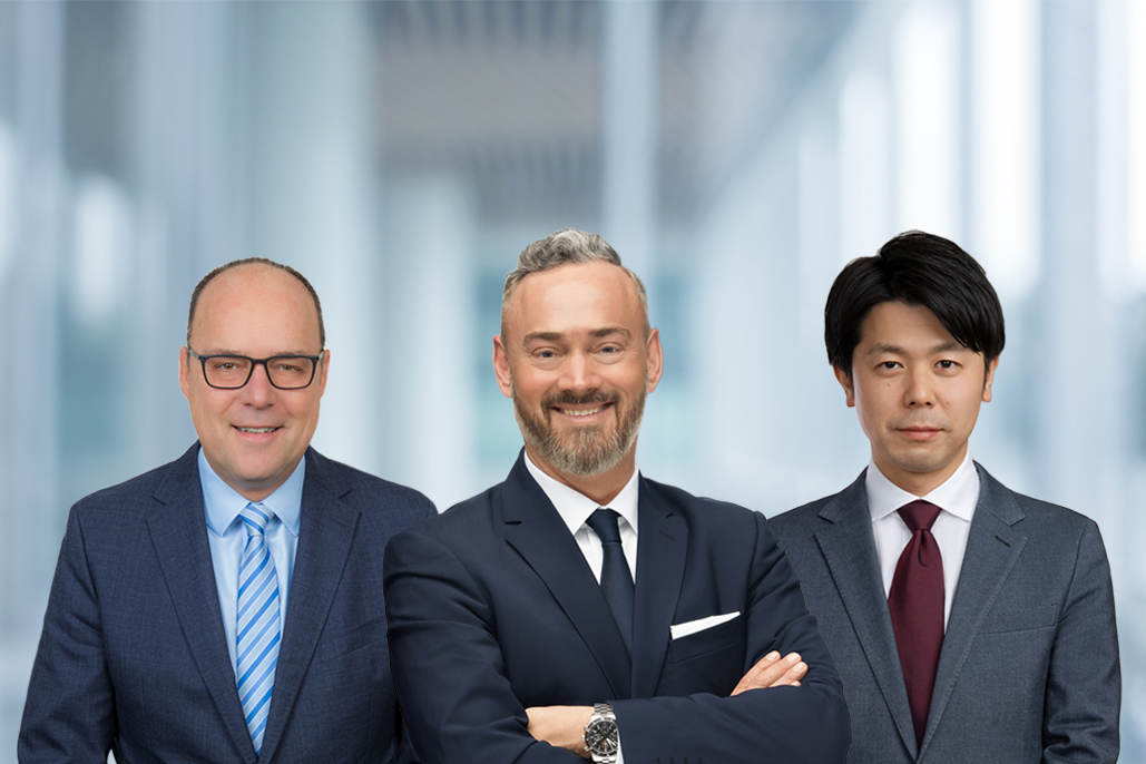Frank Gläser, Bastian Krauss, Mitsuru Masunaga - the Group Management Board from January 2025 to September 2025
