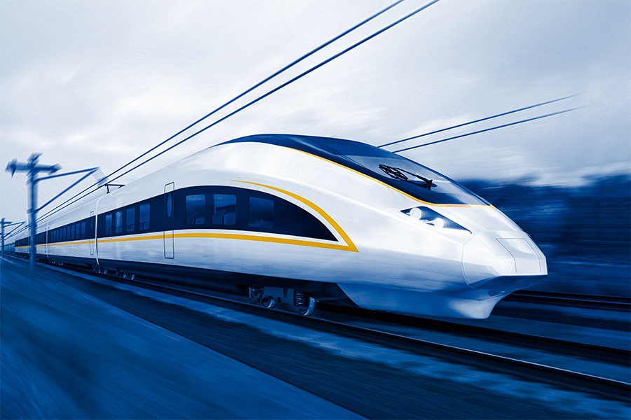 Modern white high-speed train in motion - original senorail(r) image