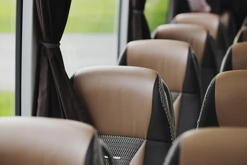 Leather bus seating
