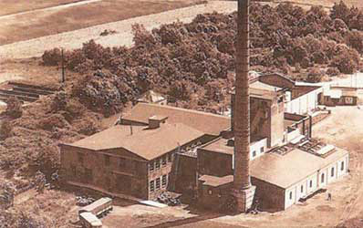 A historical image of a coatings plant