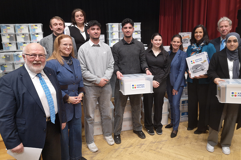 a group of people standing close together